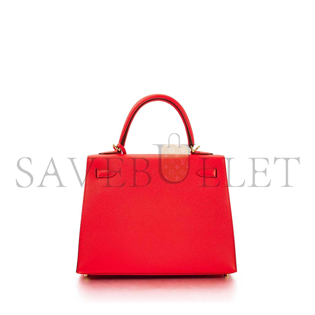 HERMÈS MASTER ROUGE DE COEUR EPSOM KELLY 25 SELLIER GOLD HARDWARE (25*17*7cm) 